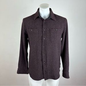 Taylor Stitch 100% Wool Utility Shirt Maroon Donegal